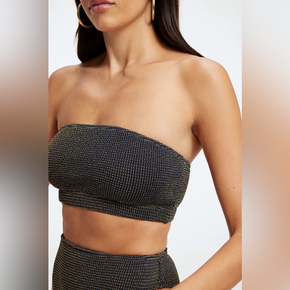 NWT Good American bandeau bikini top